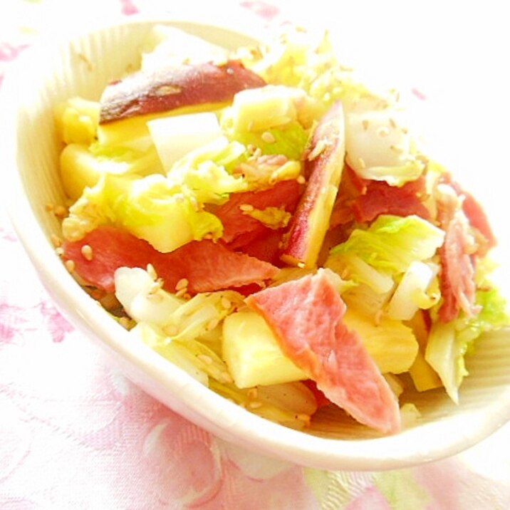 ほんだしde❤白菜とベーコンと薩摩芋の炊いたん❤
